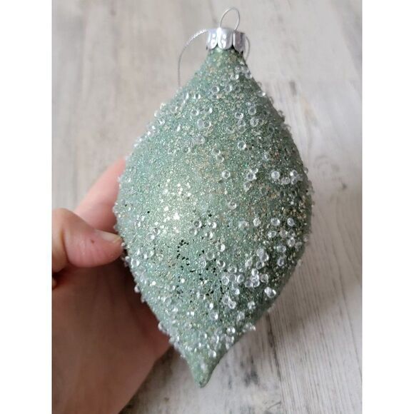 Large light blue glitter abstract ornament Xmas decor - Picture 3 of 6